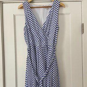 Loft Blue and White Striped Dress